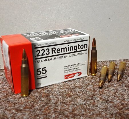 Střelivo Aguila .223 REM FMJ 55gr, / 50ks – Zlatá puška